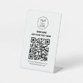 Benutzerdefiniertes QR-Code Tabellenzeichen mit Lo Sockelschild (Vorderseite)