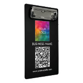 Benutzerdefiniertes QR-Code Text Business-Logo Mini Klemmbrett (Schrägansicht)