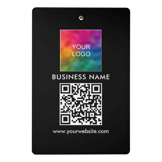 Benutzerdefiniertes QR-Code Text Business-Logo Mini Klemmbrett (Rückseite)