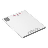 Benutzerdefiniertes QR-Code Textinfo Notepad Notizblock (angewinkelt)