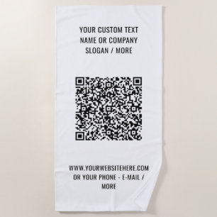 Benutzerdefiniertes QR-Code- und Text-Strandtuch-B Strandtuch