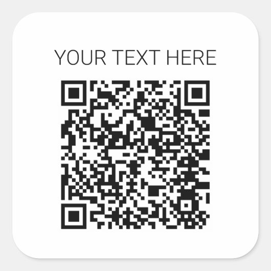Benutzerdefiniertes QR-Codezeichen Quadratischer Aufkleber (Vorderseite)
