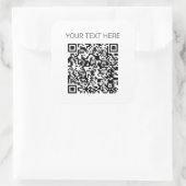 Benutzerdefiniertes QR-Codezeichen Quadratischer Aufkleber (Tasche)