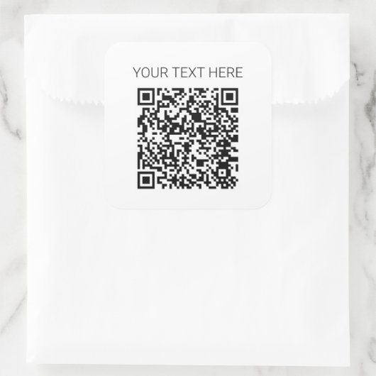 Benutzerdefiniertes QR-Codezeichen Quadratischer Aufkleber (Tasche)