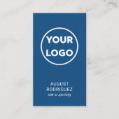 Benutzerdefiniertes QR-Logo Modern Blau Visitenkarte (Vorderseite)