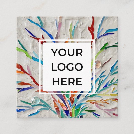 Benutzerdefiniertes QR-Logo Quadratische Visitenkarte (Vorderseite)