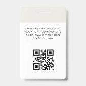 Benutzerdefiniertes QR-Mitarbeiteridentitätszugang Ausweis (Rückseite)
