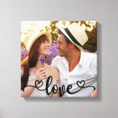 Benutzerdefiniertes quadratisches Foto mit Liebe-K Leinwanddruck (Vorderseite)