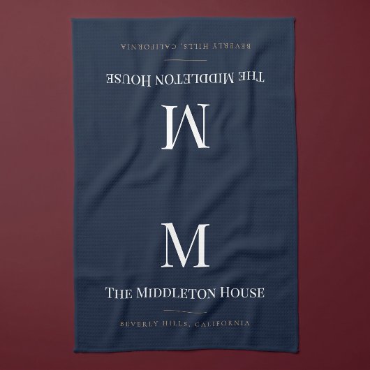 Benutzerdefiniertes Quiet Luxury Anwesen Monogramm Geschirrtuch