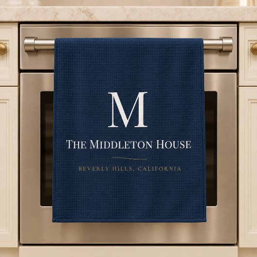 Benutzerdefiniertes Quiet Luxury Anwesen Monogramm Geschirrtuch
