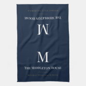 Benutzerdefiniertes Quiet Luxury Anwesen Monogramm Geschirrtuch (Vertikal)