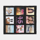 Benutzerdefiniertes Quinceanera-Foto mit schwarzem Fleecedecke (Vorderseite (Horizontal))