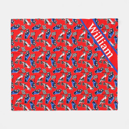 Benutzerdefiniertes Racecar Fleecedecke (Vorderseite (Horizontal))