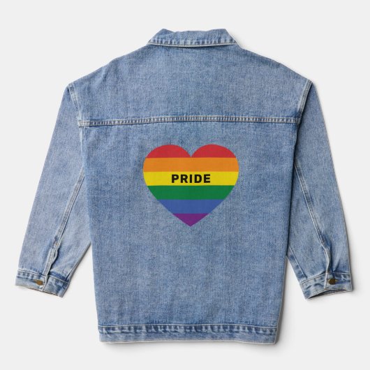 Benutzerdefiniertes Rainbow-Herz Jeansjacke (Rückseite)