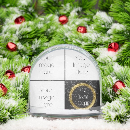 Benutzerdefiniertes Raster - 4 oder 5 Foto Schneekugeln (Weihnachten)