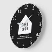 Benutzerdefiniertes Real Anwesen Agent Realtor-Log Große Wanduhr (Winkel)