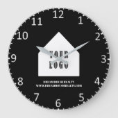 Benutzerdefiniertes Real Anwesen Agent Realtor-Log Große Wanduhr (Vorderseite)