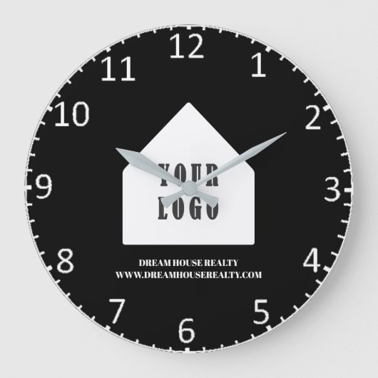 Benutzerdefiniertes Real Anwesen Agent Realtor-Log Große Wanduhr (Vorderseite)