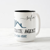 Benutzerdefiniertes Real Anwesen Agent Small Busin Zweifarbige Tasse (VorderseiteRechts)