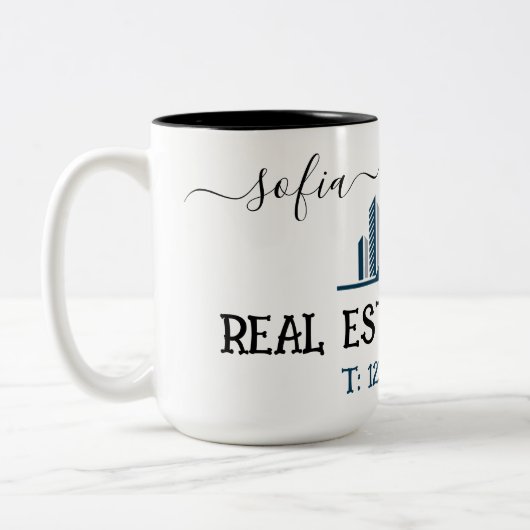 Benutzerdefiniertes Real Anwesen Agent Small Busin Zweifarbige Tasse (Links)