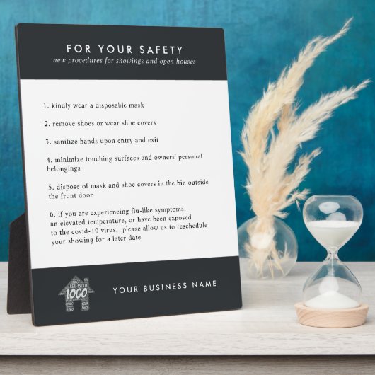 Benutzerdefiniertes Real Anwesen Logo Open House z Fotoplatte (Seite)