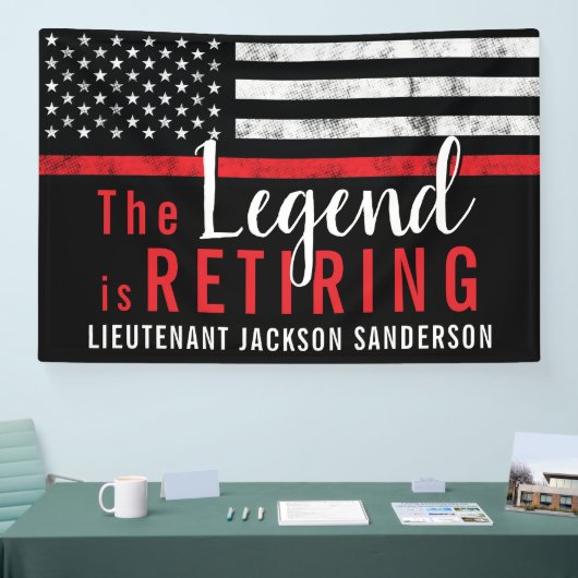 Benutzerdefiniertes Red Line Firefighter Retiremen Banner (Messe)