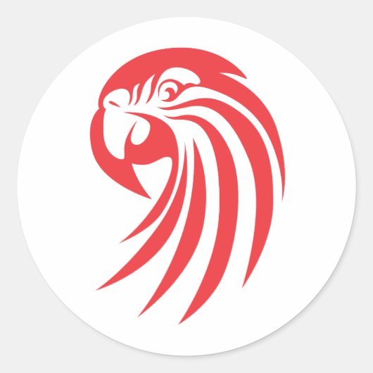 Benutzerdefiniertes Red Macaw-Logo Runder Aufkleber (Vorderseite)
