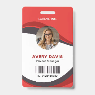 Benutzerdefiniertes Red Modern Employee Details ID Ausweis