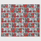 Benutzerdefiniertes Red Ninja Design Geschenkpapier (Flach)