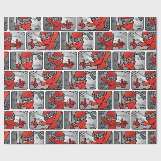 Benutzerdefiniertes Red Ninja Design Geschenkpapier (Flach)