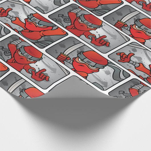Benutzerdefiniertes Red Ninja Design Geschenkpapier (Ecke)
