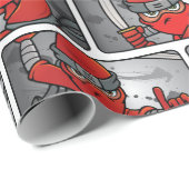 Benutzerdefiniertes Red Ninja Design Geschenkpapier (Rolleneckpunkt)