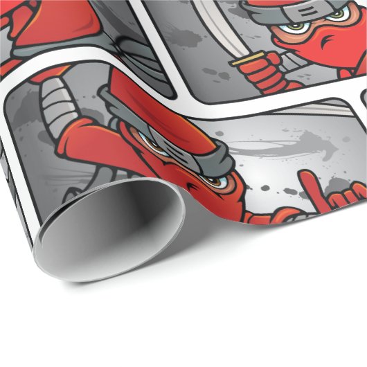 Benutzerdefiniertes Red Ninja Design Geschenkpapier (Rolleneckpunkt)