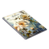 Benutzerdefiniertes reflektierendes dunkles floral notizblock (Rechte Seite)