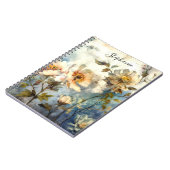 Benutzerdefiniertes reflektierendes dunkles floral notizblock (Linke Seite)