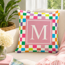 Benutzerdefiniertes Regenbogen-Karo-Blush-Pink-Mon
