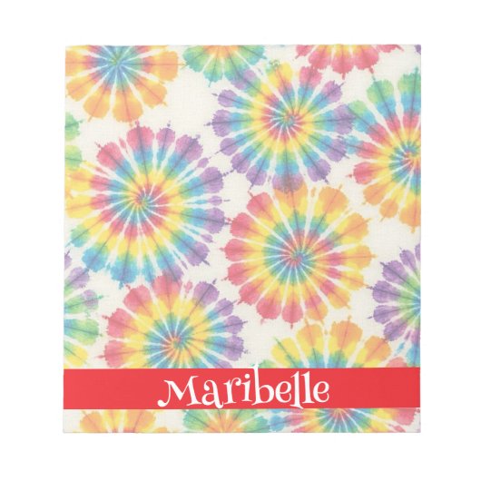 Benutzerdefiniertes Regenbogen-Psychedelic-Retro-T Notizblock (Vorderseite)