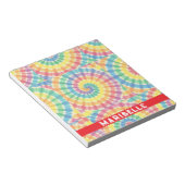 Benutzerdefiniertes Regenbogen-Psychedelic-Retro-T Notizblock (angewinkelt)