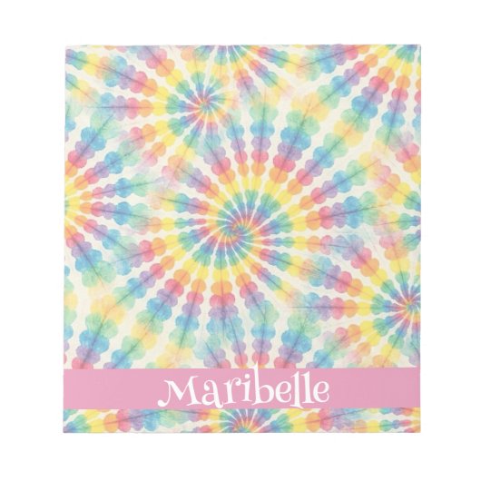 Benutzerdefiniertes Regenbogen-Psychedelic-Retro-T Notizblock (Vorderseite)