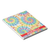 Benutzerdefiniertes Regenbogen-Psychedelic-Retro-T Notizblock (angewinkelt)