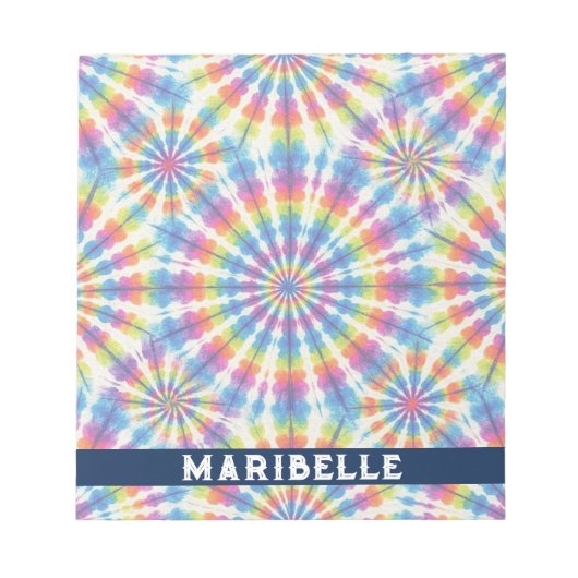 Benutzerdefiniertes Regenbogen-Psychedelic-Retro-T Notizblock (Vorderseite)