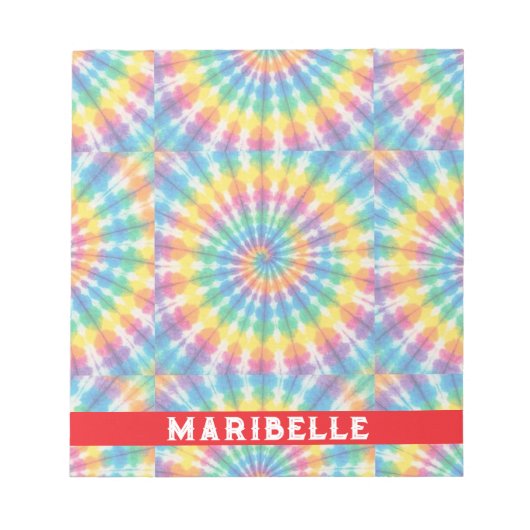 Benutzerdefiniertes Regenbogen-Psychedelic-Retro-T Notizblock (Vorderseite)