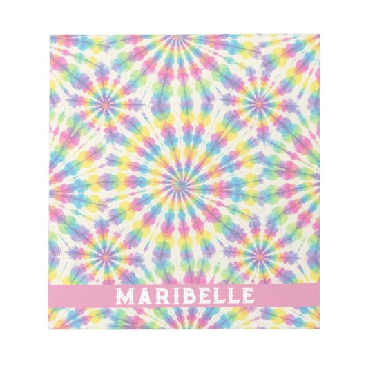 Benutzerdefiniertes Regenbogen-Psychedelic-Retro-T Notizblock (Vorderseite)