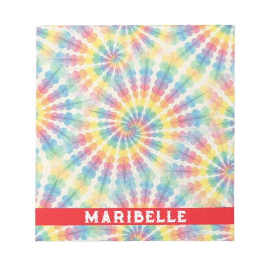 Benutzerdefiniertes Regenbogen-Psychedelic-Retro-T Notizblock (Vorderseite)