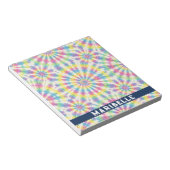 Benutzerdefiniertes Regenbogen-Psychedelic-Retro-T Notizblock (angewinkelt)