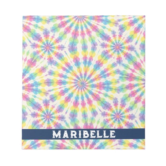 Benutzerdefiniertes Regenbogen-Psychedelic-Retro-T Notizblock (Vorderseite)