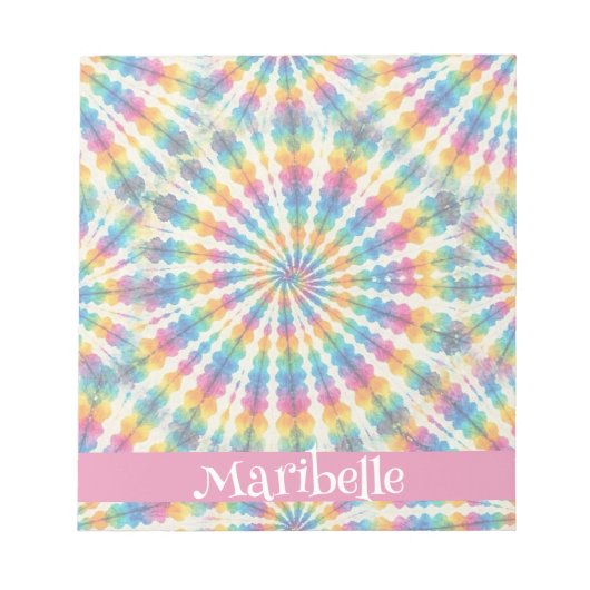 Benutzerdefiniertes Regenbogen-Psychedelic-Retro-T Notizblock (Vorderseite)