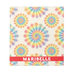 Benutzerdefiniertes Regenbogen-Psychedelic-Retro-T Notizblock