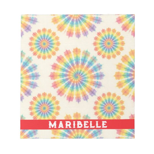 Benutzerdefiniertes Regenbogen-Psychedelic-Retro-T Notizblock (Vorderseite)
