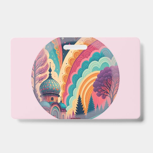 Benutzerdefiniertes Regenbogendom-Abzeichen Rosa Ausweis (Vorderseite)